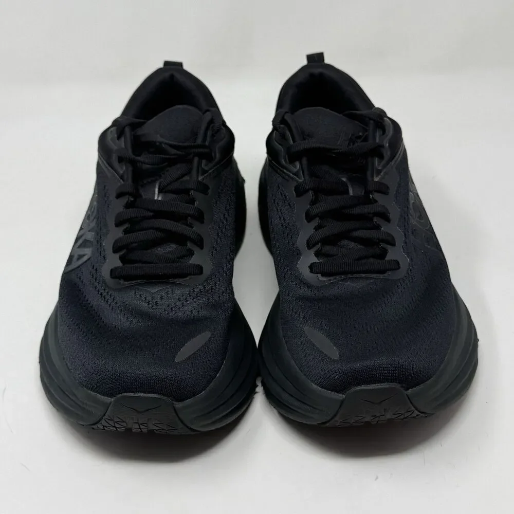 Hoka One One Bondi 8 Womens 8.5 D Wide Triple Black Running Shoes Sneakers